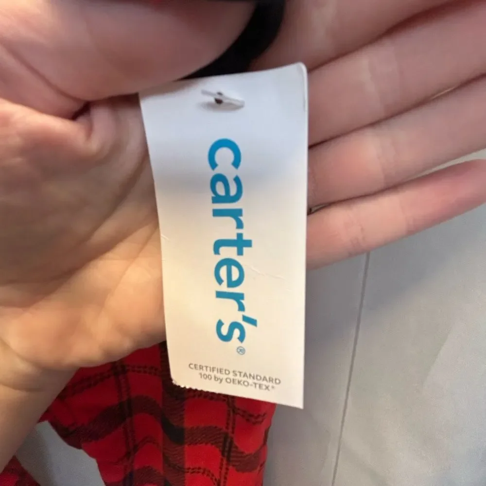 Carter's Red and Black Plaid Kids Footie Pajama
